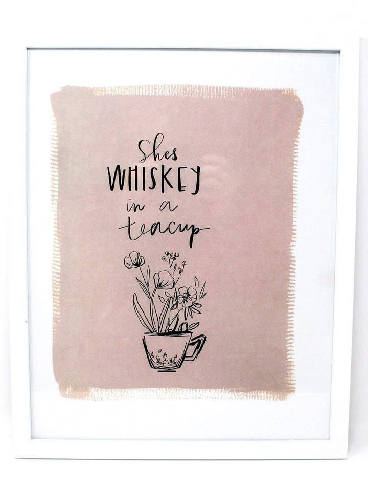 She's Whiskey In A Teacup Art Print for wholesale by Shelby Kregel Art and Design