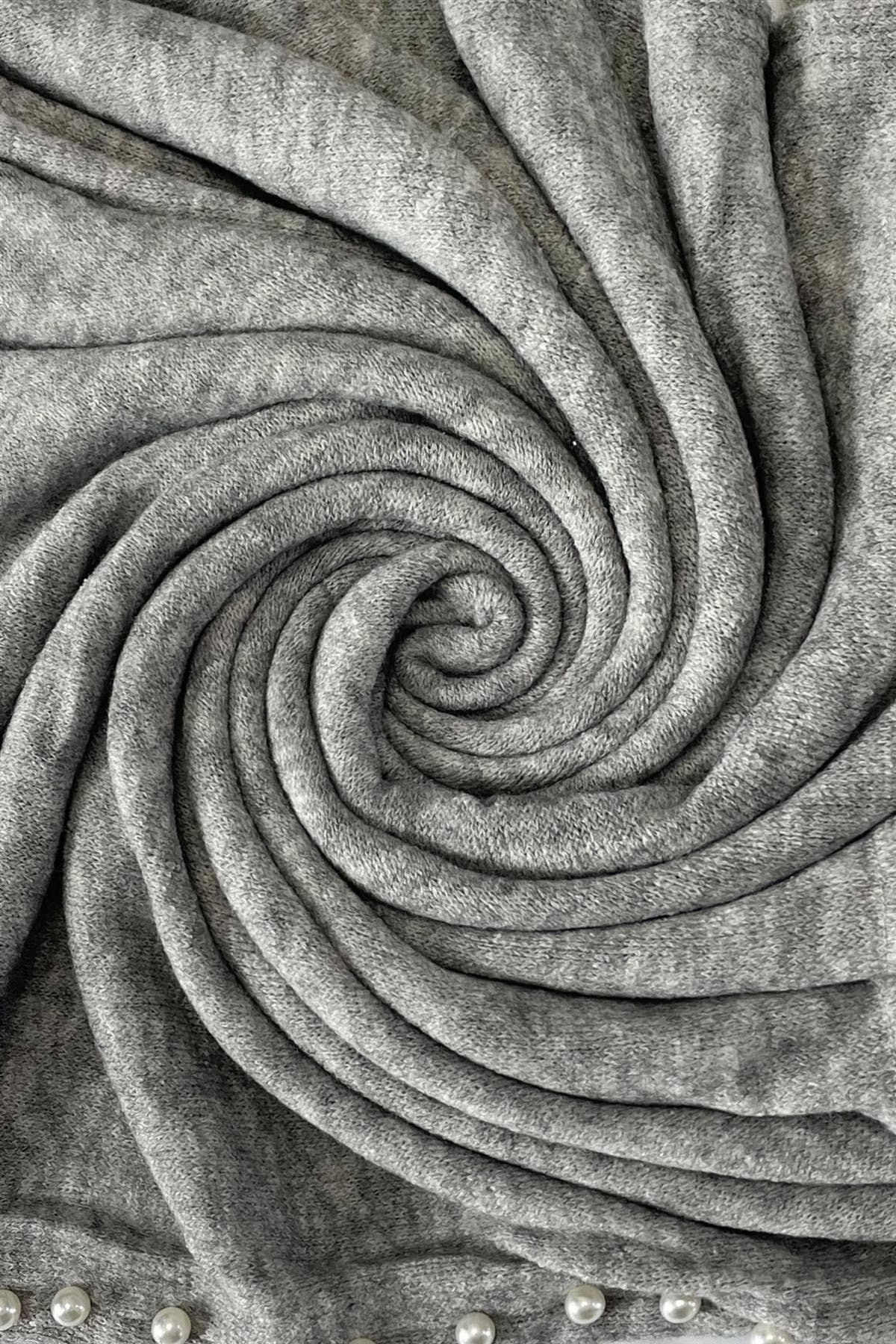 Fashion Scarf World - Wholesale Poncho - Women's - Plain Wool Knit Poncho With Pearl Detailing11