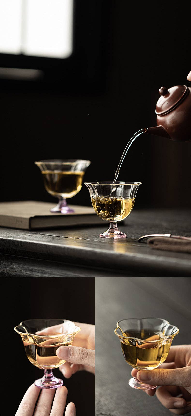 Gohobi （We cover U.S. import duties） - Vente Tasse à café/thé - Gohobi Tasse à Thé Haute en Verre Borosilicate avec Pied – Tasse Maître Transparente Résistante à la Chaleur pour Thé Gongfu, Vaisselle à Thé Chinoise pour Usage Domestique21