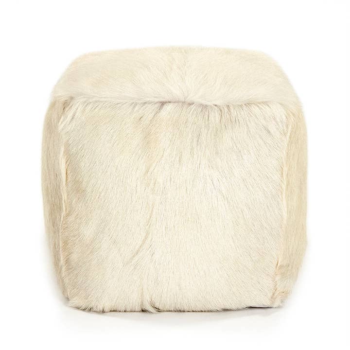 Zentique Inc. - Wholesale Pouf - Tibetan Ivory Goat Fur Pouf