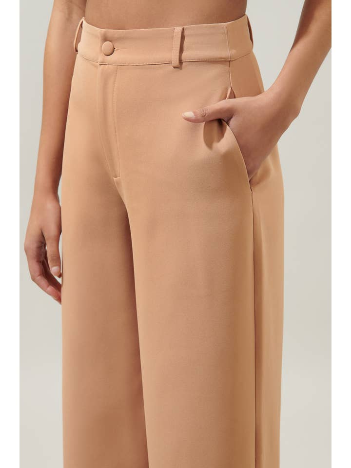 Sugarlips - Wholesale Pants - Women's - Chelsea Belted Wide Leg Trousers