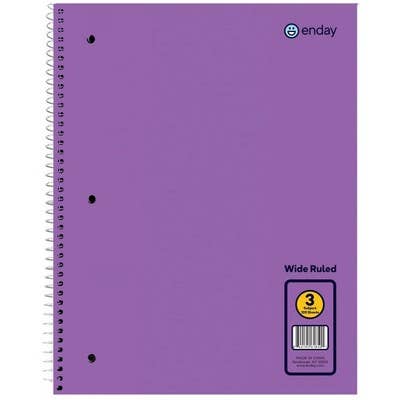 enday - Wholesale Notebook - Spiral Notebook 3-Subject WR 120 Ct.