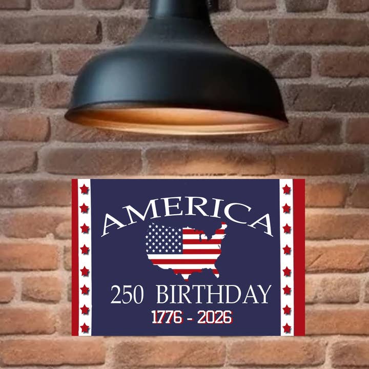 America 12x8 Metal Sign for 250th Anniversary for wholesale by Bad Bunny Designs
