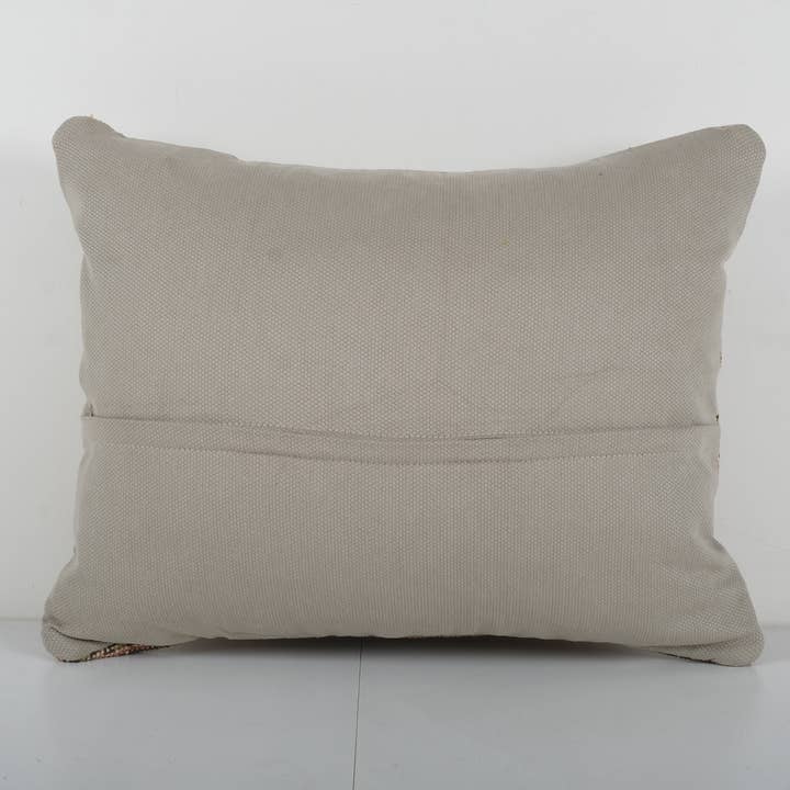 Vintage Pillows Store – Großhandel Zierkissenbezug – Kissenbezug aus türkischem Oushak-Teppich im Vintage-Stil, handgefertigt, braun3