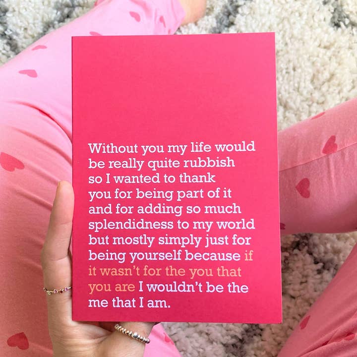 The You That You Are : Uplifting Card For Loved One (Red) for wholesale by The Right Lines