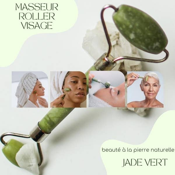 Zen'Arôme - Wholesale Face/beauty roller - Green Jade Face Roller - Stone Massage Accessory1