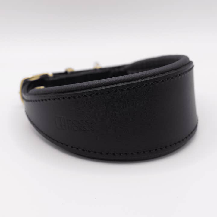 Padded Leather Hound Collar Black and Navy for wholesale by Dogs and Horses