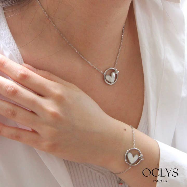 Oclys - Wholesale Link & Chain Bracelet - Vitaly stainless steel heart circle bracelet