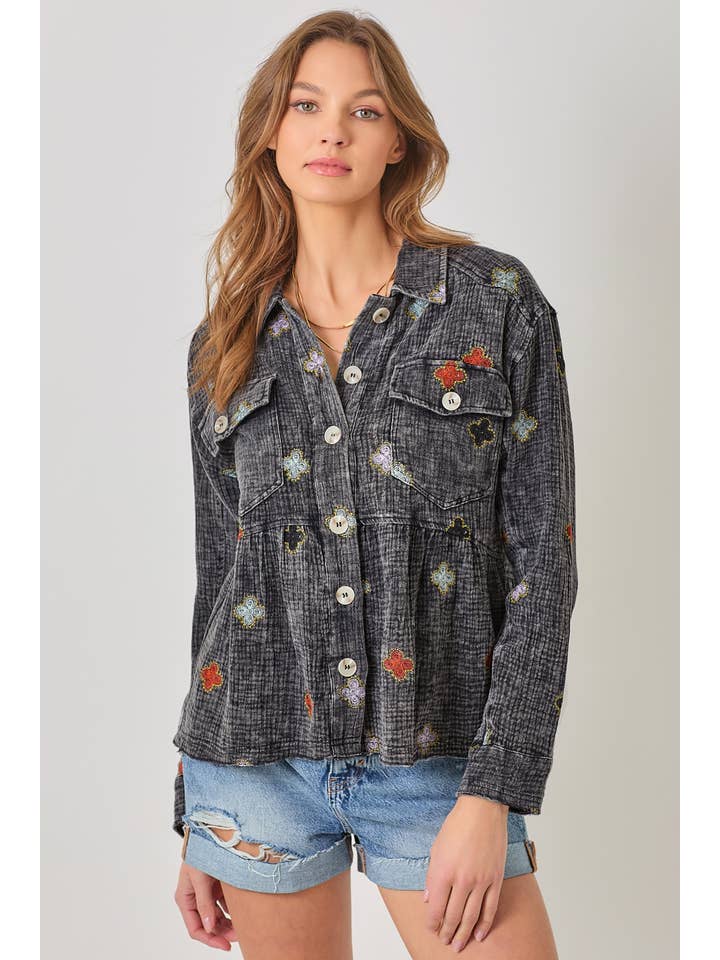 Mystree - Wholesale Jacket – Women's - 61004 Washed Peplum Jacket7