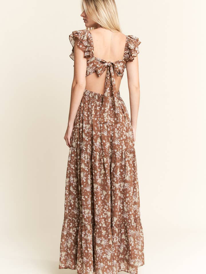 JADE BY JANE - Wholesale Dress - Women's - RUFFLE SLEEVE TIERED MAXI DRESS20