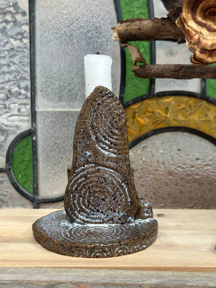 Standing Stone Candle & Smudge Holder for wholesale by Carys Martin Ceramics