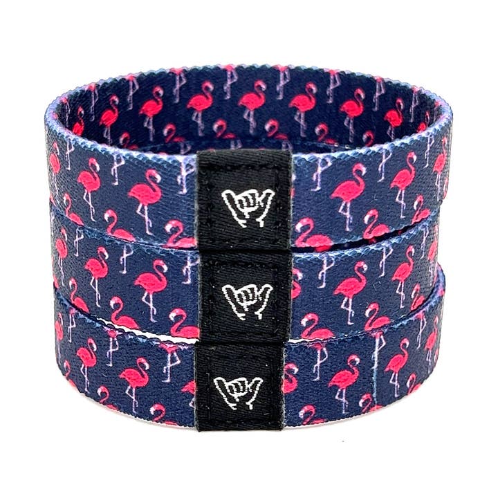 Pink Flamingo Wristband Bracelet for wholesale by Hang Loose Bands