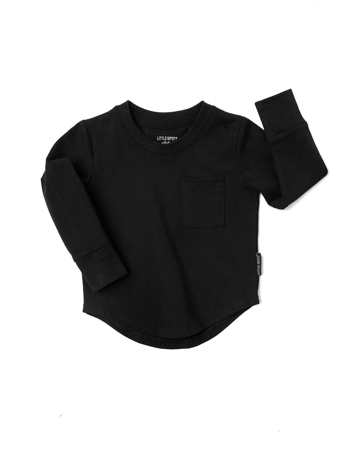 Little Bipsy - Wholesale T-Shirt - Kids - Long Sleeve Pocket Tee - Black0