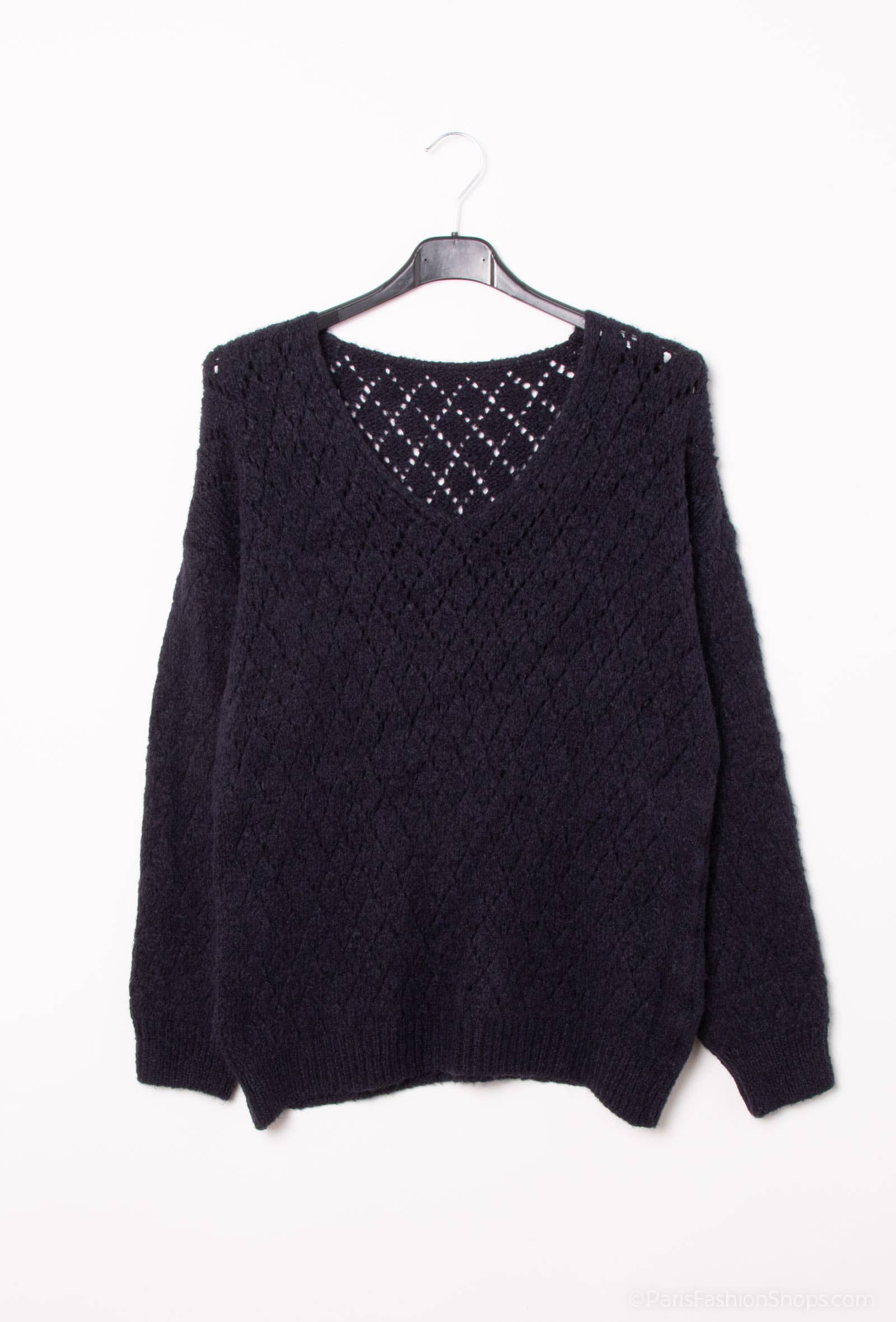 Pépouz' Paris - Vente Pull en maille – femme - Pull en mohair ajourée motif losange PP250522