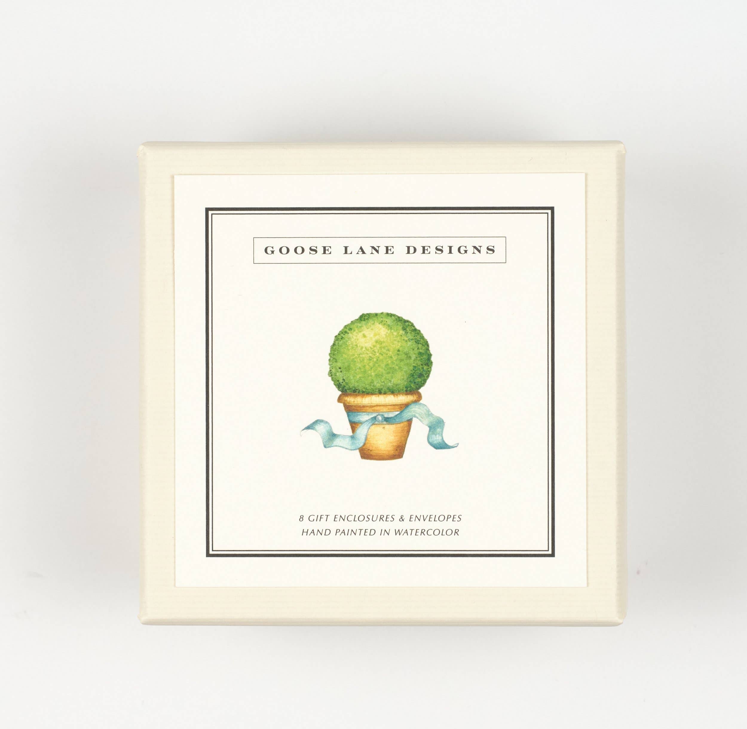 Goose Lane Designs - Wholesale Stationery/Notecard Set - Gift Enclosure Cards - Box of 8 - Bailey Boxwood