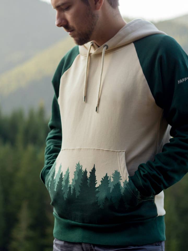 Happy Earth - Wholesale Hoodie – Unisex - Fading Forest Hoodie4
