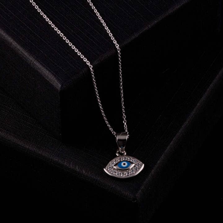 Turkish Blue Eye Necklace | 925 Silver for wholesale by YuuJewels