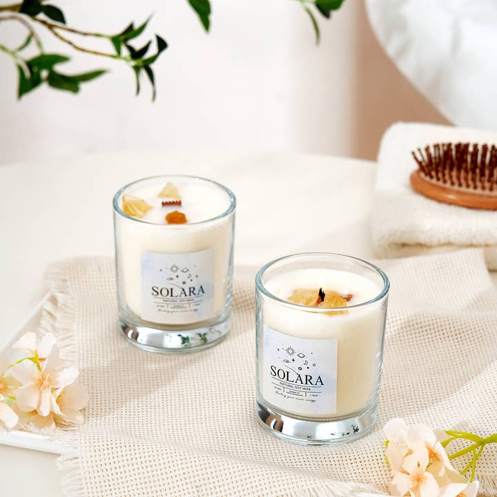 Nova Radiance Co. - Wholesale Jar/Filled Candle - Crystal-infused Candle (7.7oz) | Solara 8