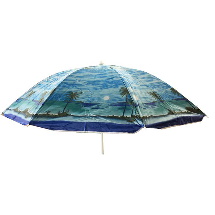 6' Beach Umbrella – Thin Pole – Assorted Striped Colors MSBU-01 for wholesale by Modek Sports