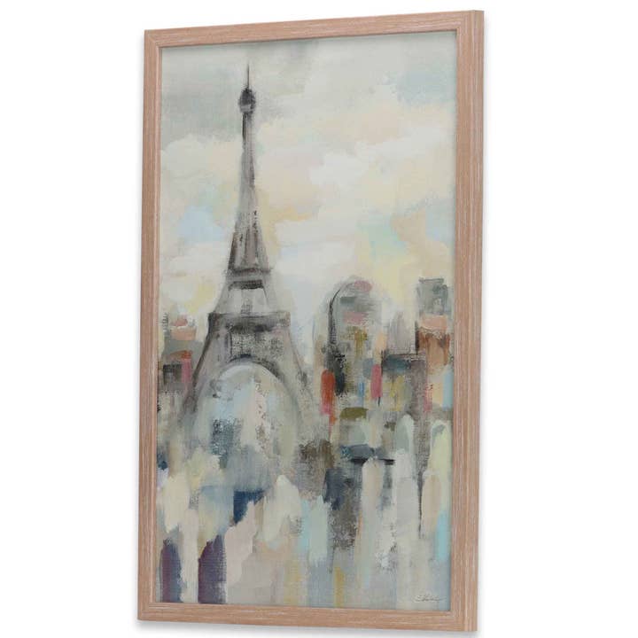 Open Road Brands, LLC - Wholesale Sign - Eiffel Tower Paris View Painterly Framed Wood Wall Decor1