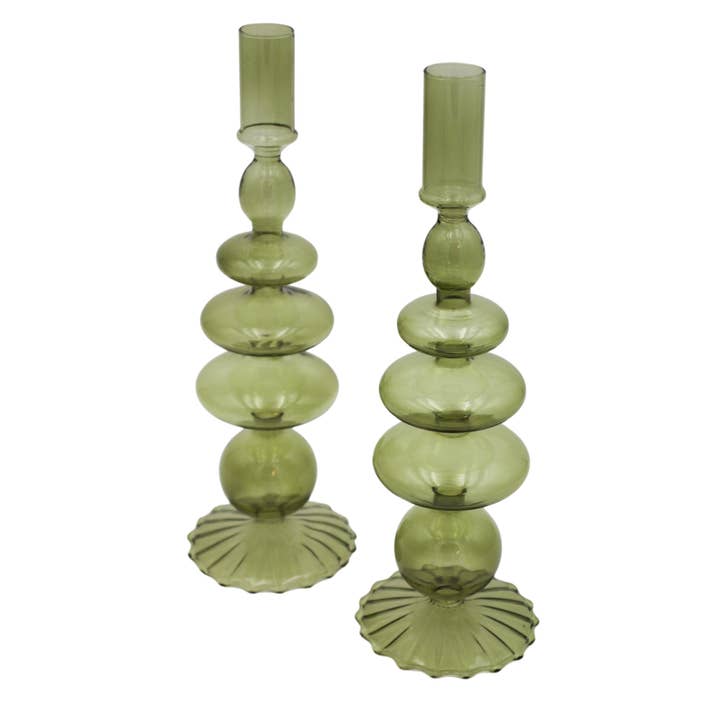 Ro’Table NYC - Wholesale Candle Holder - Willow Green Candle Holder - Pair2