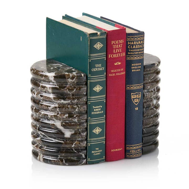 SERRV International - Wholesale Bookend - Black Zebra Marble Bookends