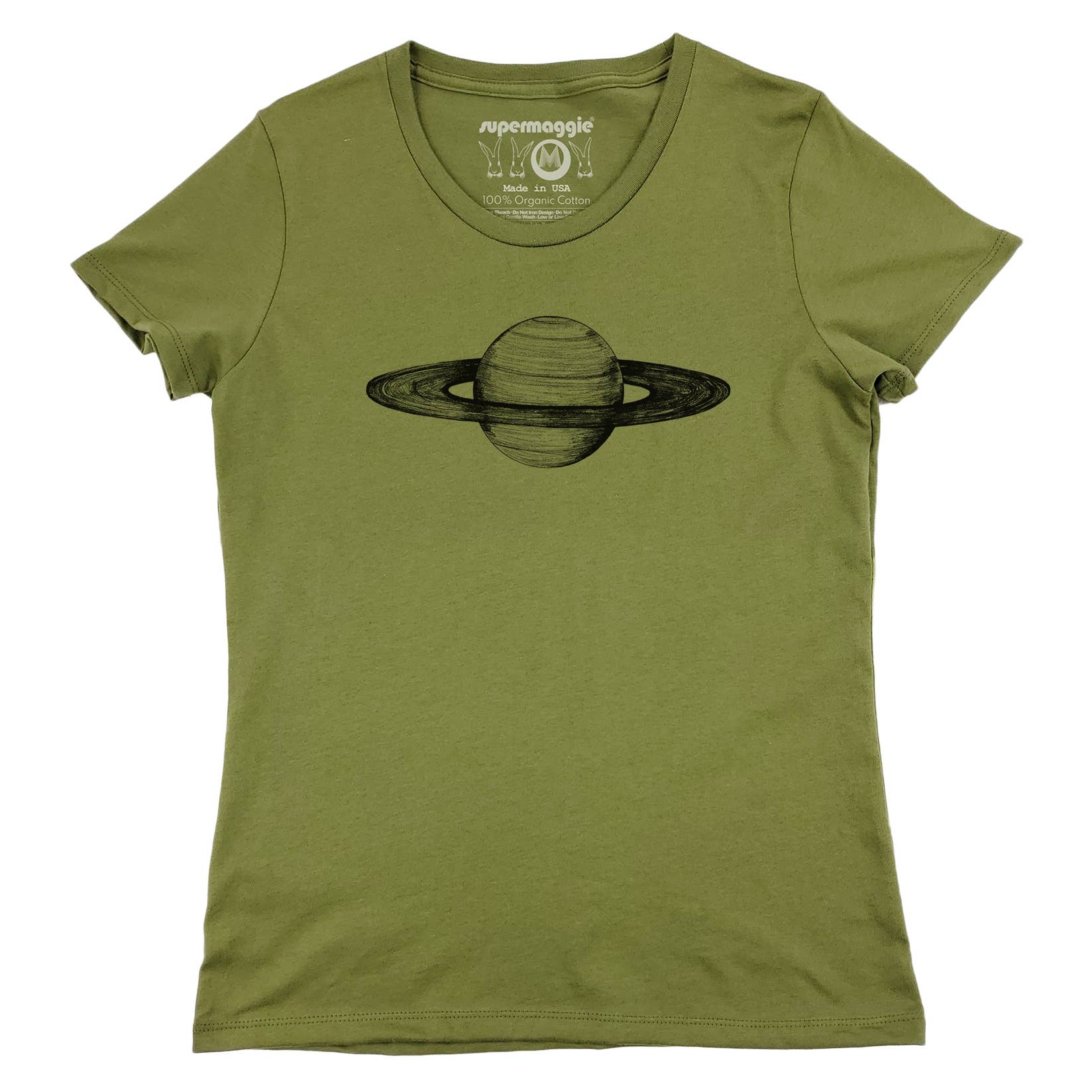 Supermaggie @ Faire - Wholesale Screen Printed T-Shirt - Women's - Saturn Ulla Organic Cotton Tee3