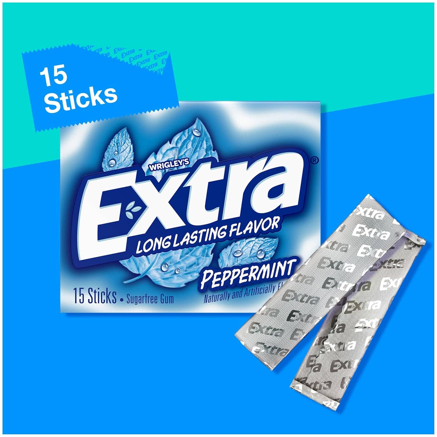 Snacky Candy – wholesale Chewing gum – Extra Gum Slim Pack Peppermint 15 stick 10 packs4