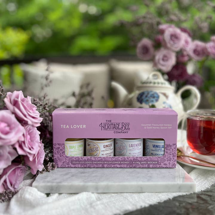 Heritage Bee Co. - Wholesale Honey - TEA LOVER Gourmet Honey Gift Sets & Gold Spoon2