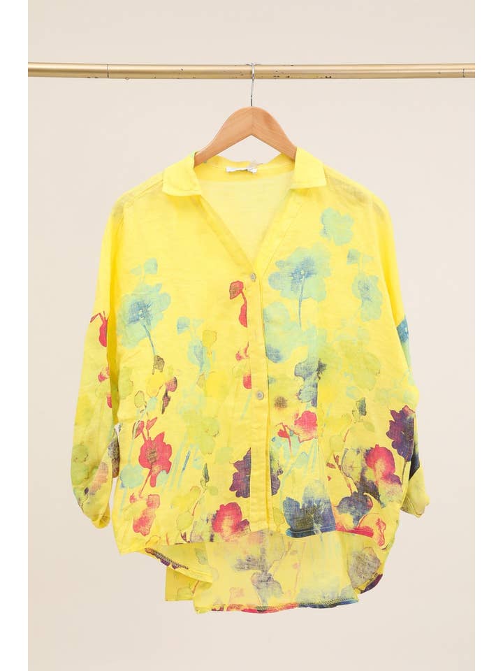 la maison des fibres naturelles – wholesale College/Baseball Jacket - Women’s – Floral print blouse 20984 100% linen13