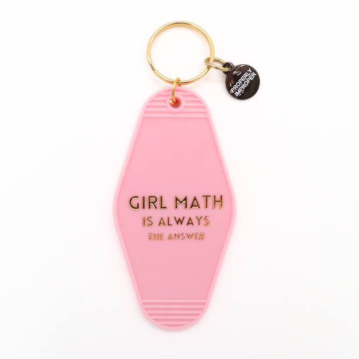 Properly Improper - Wholesale Keychain - Women's - Hot Stamped Motel Keychain Girl Math Is Always The Answer