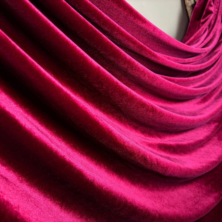 GalaTextile - Wholesale Fabric - Burgundy Stretch Velvet Fabric, Spandex Soft Velvet Fabric-Solid, for Pillows, Scrunchies, Drapes, Dresses, Decorations Premium Quality6