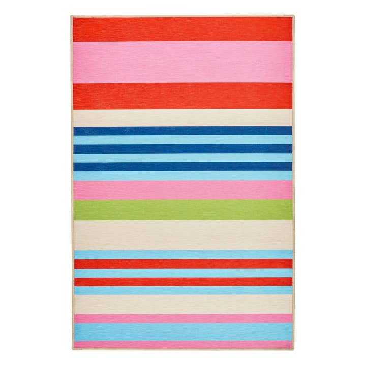 Tappeto a righe da spiaggia lavabile in lavatrice | Multicolore per la vendita all'ingrosso da parte di Annie Selke
