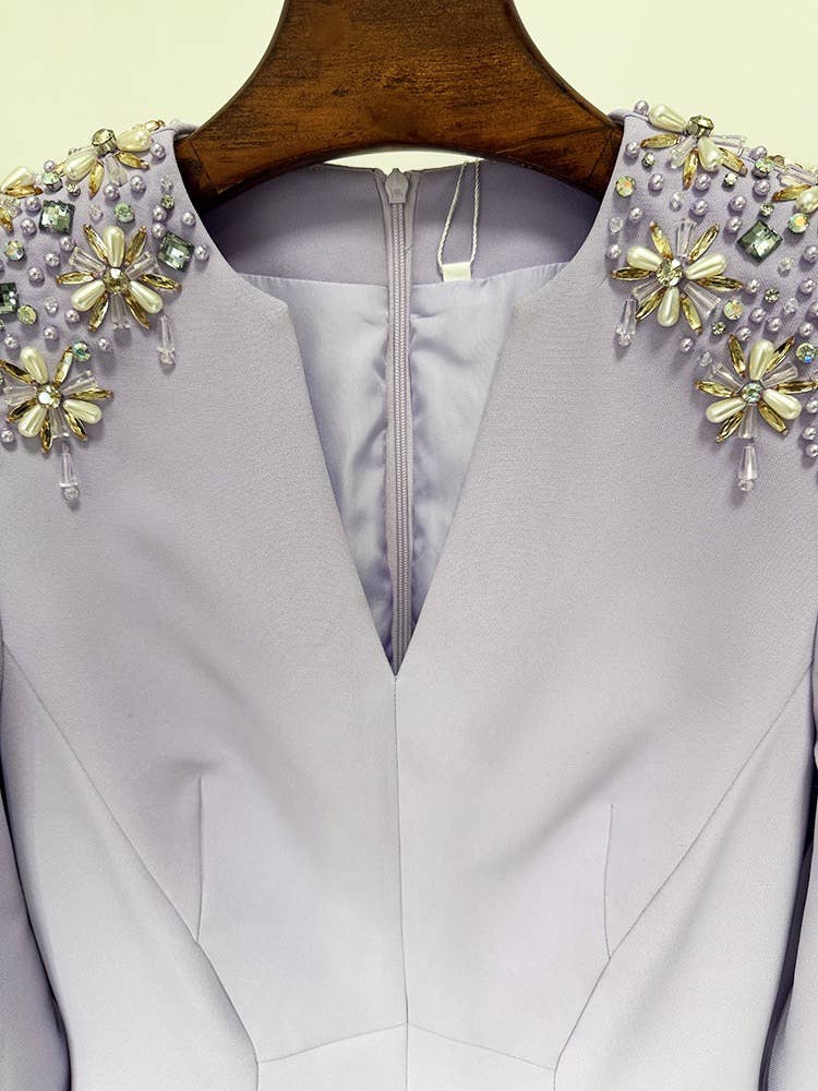 Productseeker - Wholesale Gown - Women's - 40Y Handmade Beaded Evening Dress with Front Slit and Train2