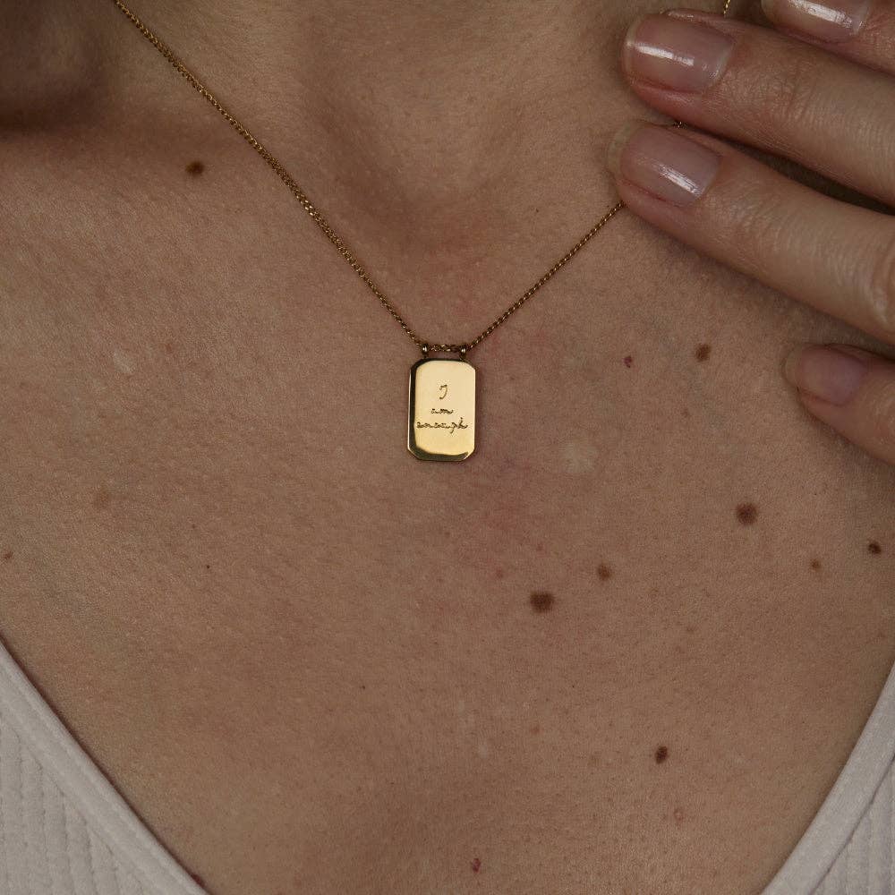 MantraBand - Wholesale Pendant/Charm Necklace - I Am Enough - 18k Gold-Dipped necklace6