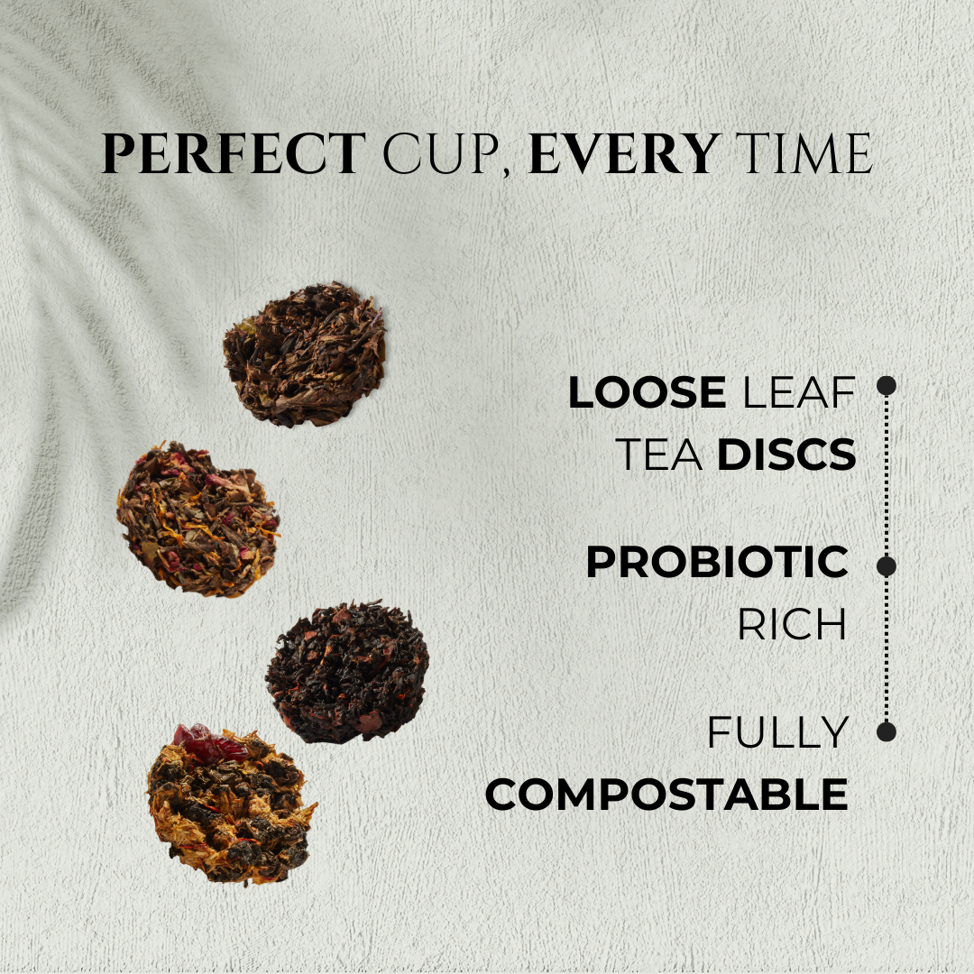 iLOLA Tea - Venta al por mayor Tés saludables/desintoxicantes - Set Esencial de Discos de Té Deluxe – Caja de Regalo de 4 Paquetes de Hojas Sueltas4