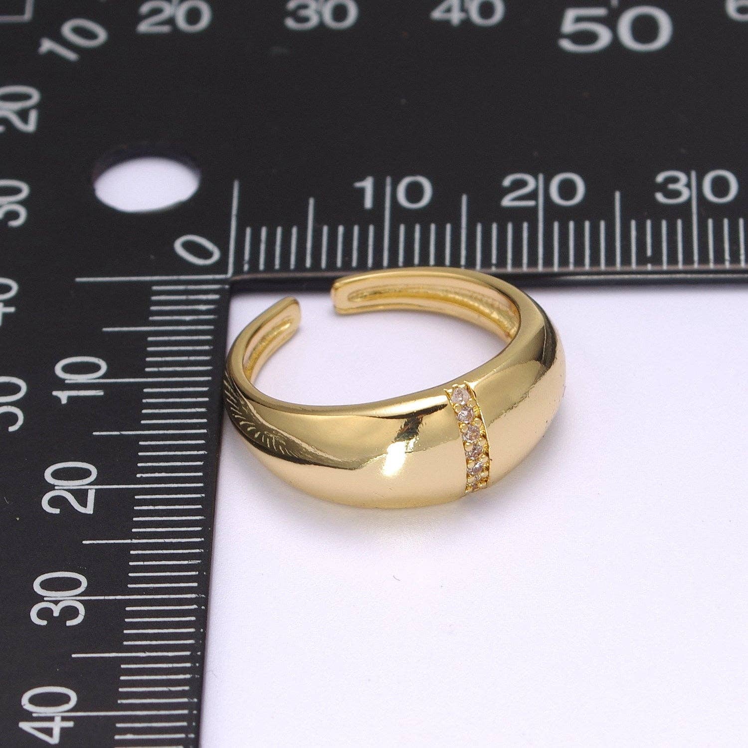 Aim Eternal - Wholesale Band/Stacked Ring - Bold Dome Ring, Adjustable Gold Ring, Chunky Ring, Stackable Ring for Statement Jewelry Birthday Gift Idea for Her woman ring Sz 7.52