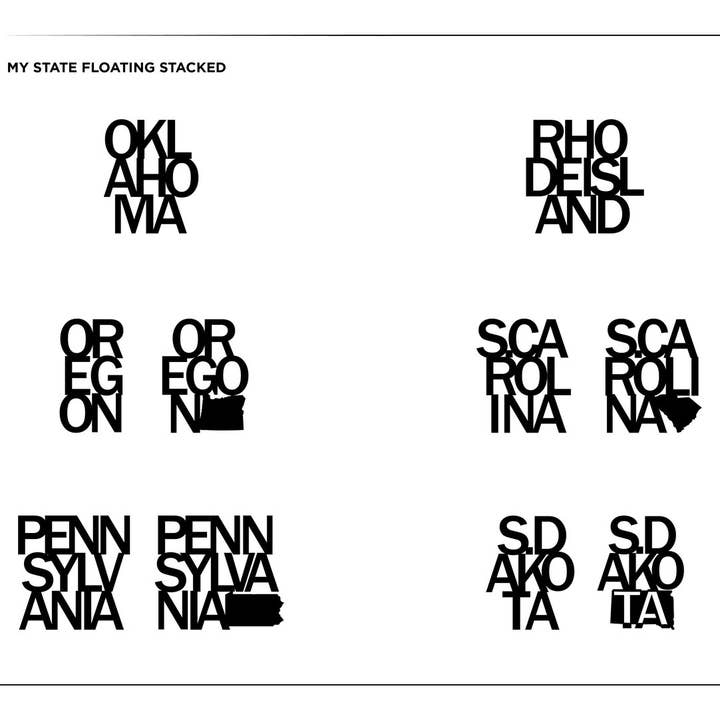 Grainwell - Wholesale Sign - State Name Floating Stacked8