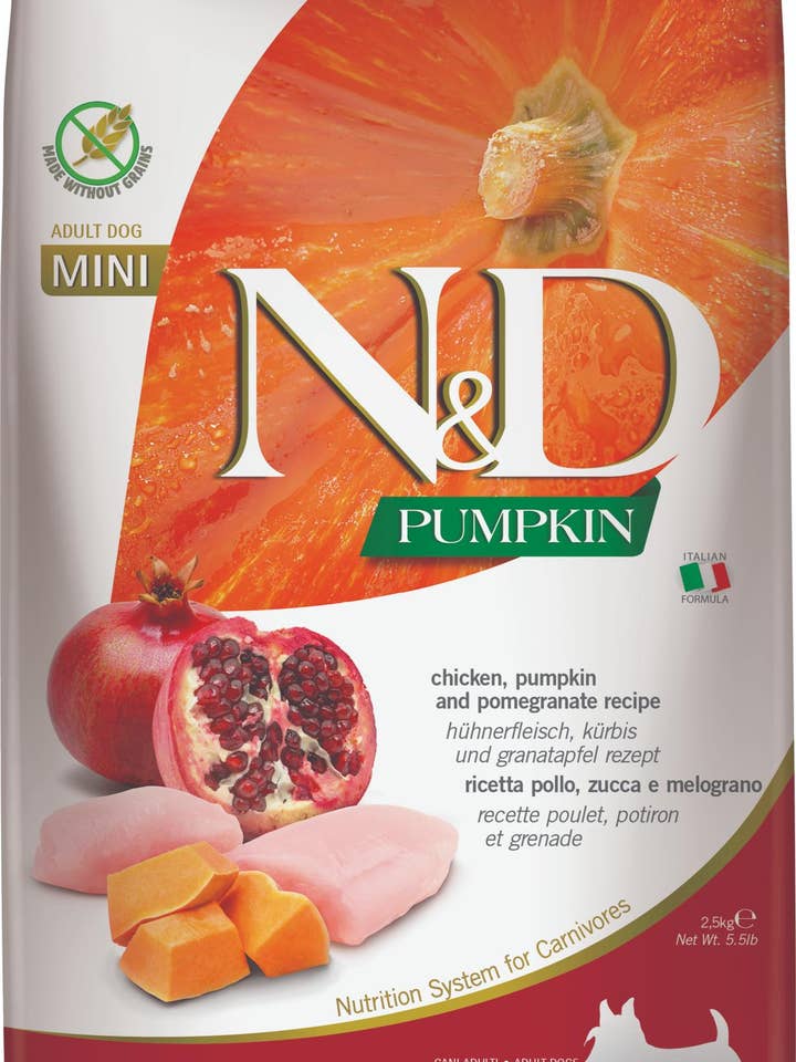 N&D Pumpkin Kip Voor Volwassen Mini Honden 2,5 kg voor wholesale door Finest Petfoods