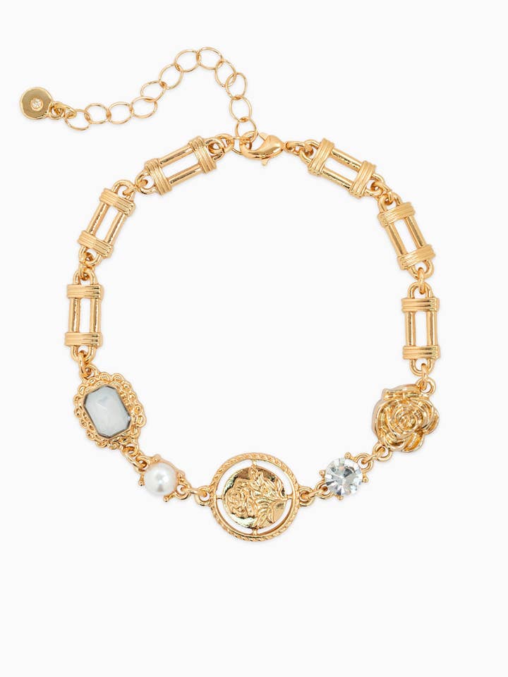 Bracelet Charme en Pierre de Monnaie Rose Vintage pour la vente par Sessori