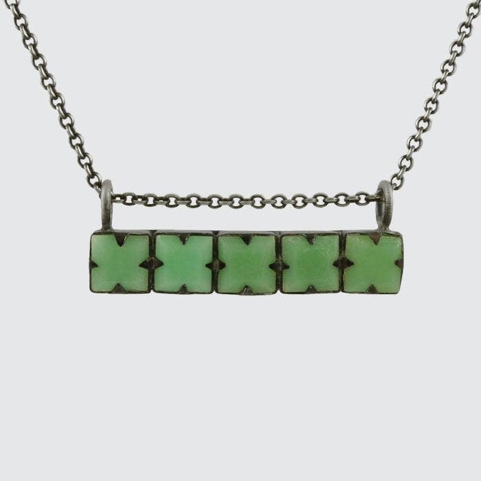 Jane Diaz NY - Wholesale Pendant/Charm Necklace - Faceted Stone Bar Necklace4