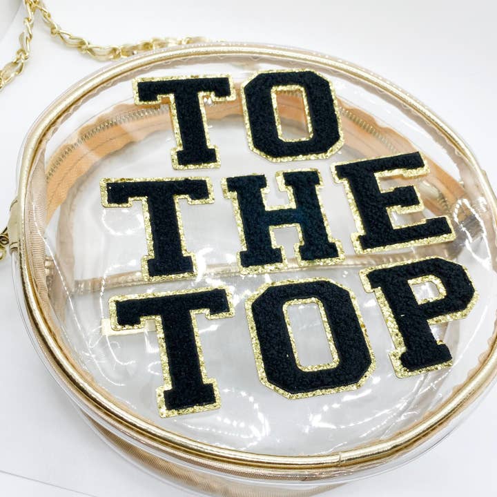 BLACK Glitter Chenille Sticker Patches - 2" for wholesale by XOKendallCo