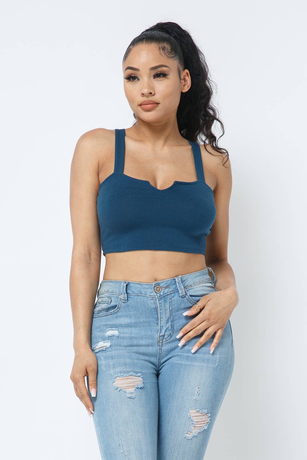 Julia by LoveJ - Wholesale Knit Top - Women's - V Cut Detail Sleeveless Crop Top16