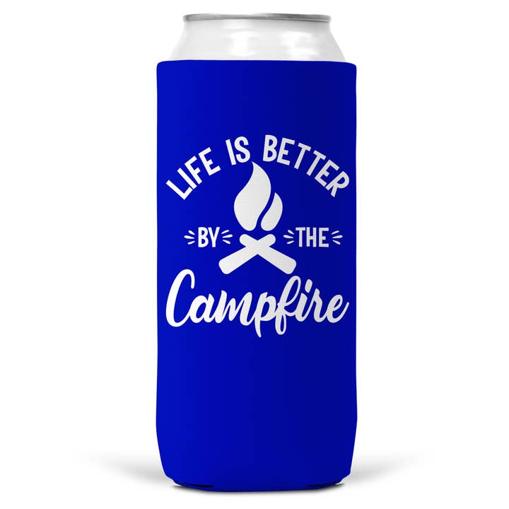 Wi-Wear - Wholesale Drink Huggers & Koozies - Life Is Better By The Campfire SLIM CAN Coozie/Cooler