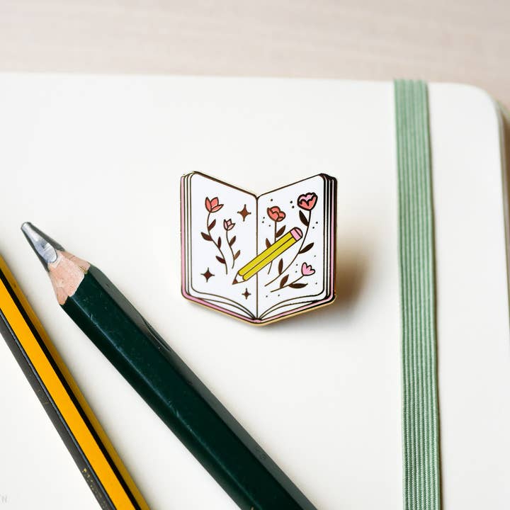 Emmeline Illustration - Wholesale Lapel Pin/Button - Sketchbook ✏️📚 Enamel Pin Badge