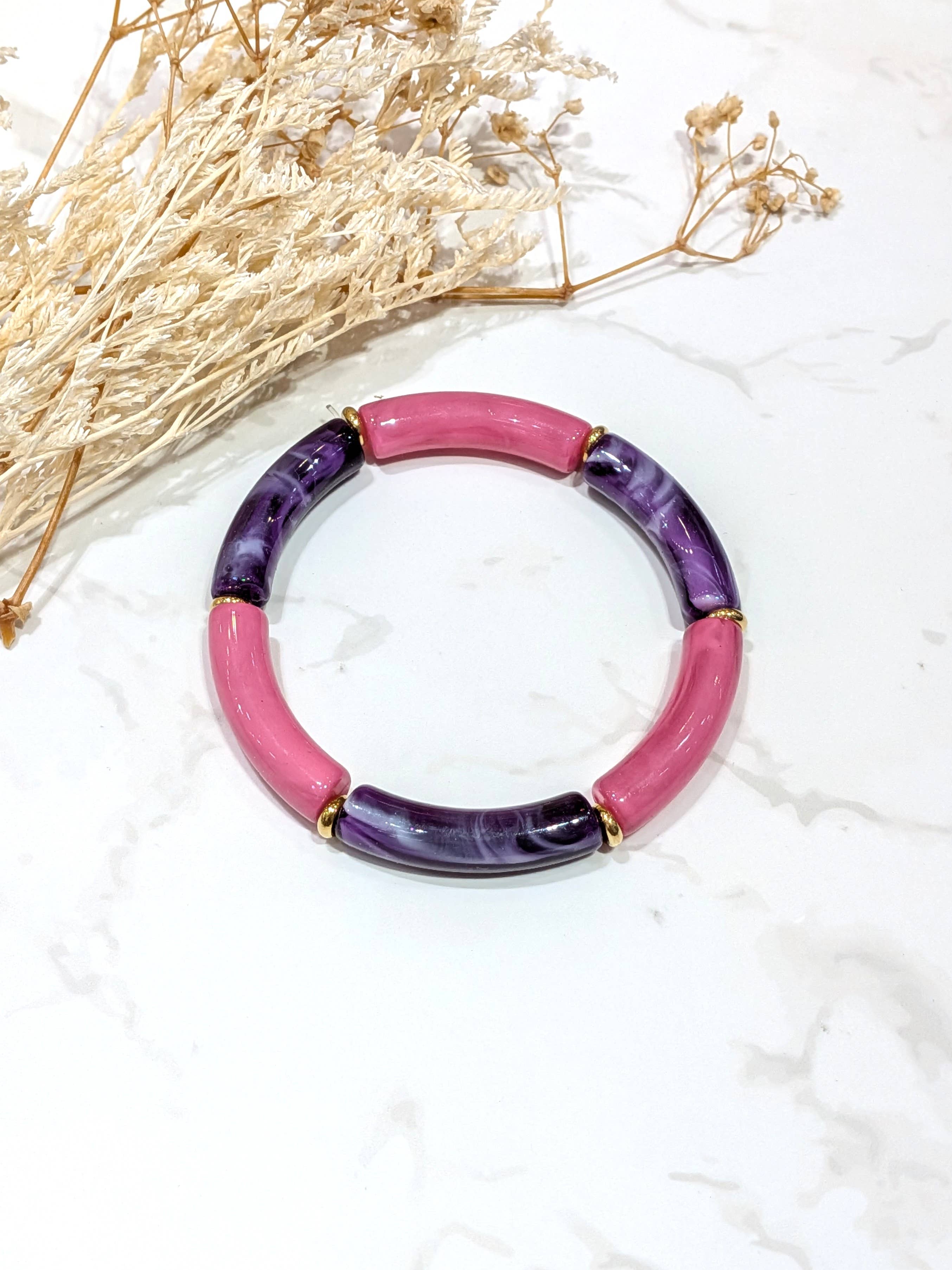 LOLO & YAYA - Wholesale Link & Chain Bracelet - 7mm Elastic Bracelet Kecy Resin10