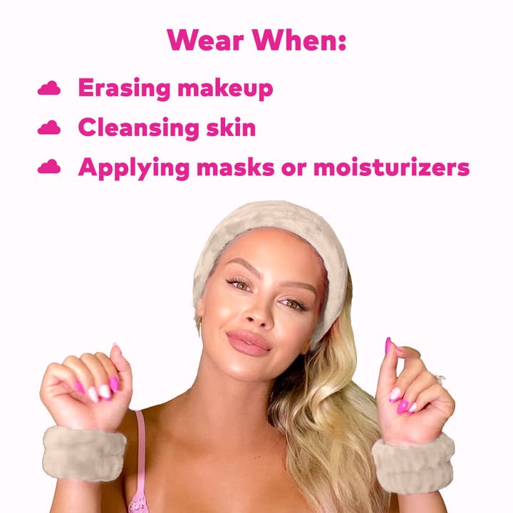MakeUp Eraser – Großhandel Spa-Stirnband – Drip Eraser 3-teiliges Spa-Set | Sweet Cream
