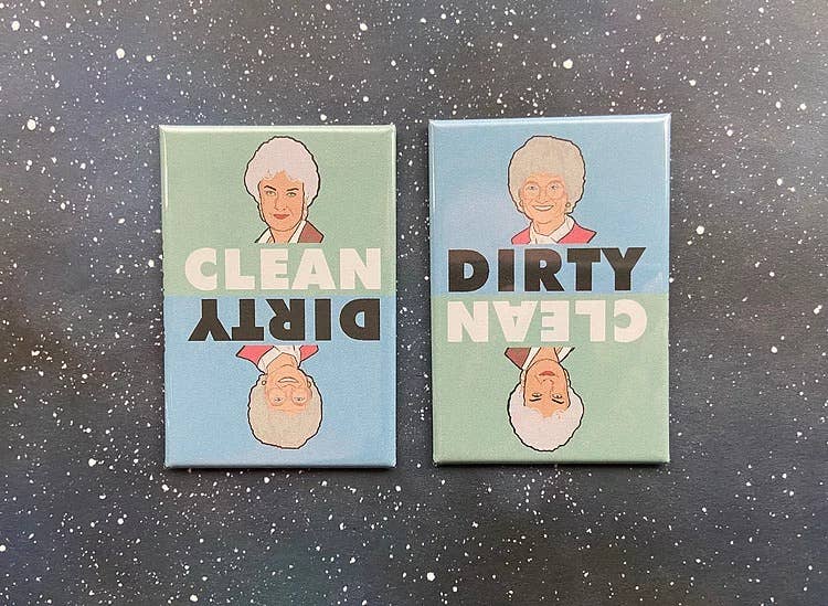 The Red Swan Shop - Wholesale Magnet - “Dorothy and Sophia” Dirty/Clean Dishwasher Magnet1