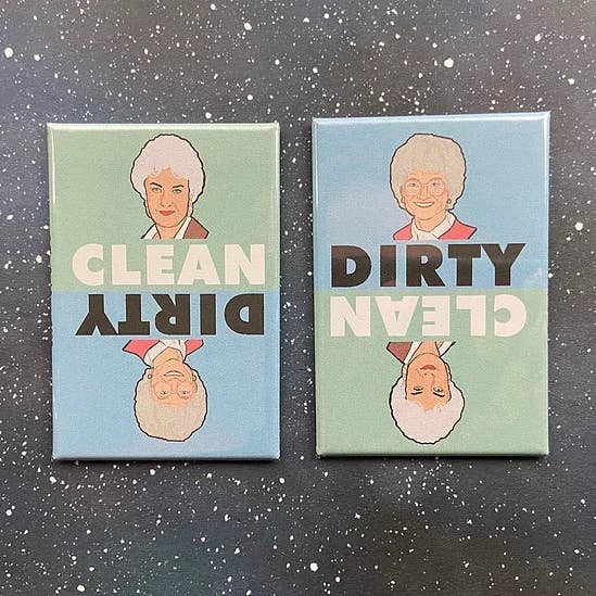 The Red Swan Shop - Wholesale Magnet - “Dorothy and Sophia” Dirty/Clean Dishwasher Magnet1