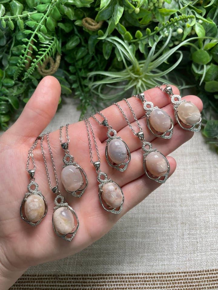 Flower Agate Necklace for wholesale by Copper Ashes